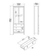 Barcelona China Cabinet 2 Doors with + 3 Drawers in Jackson – White – image 11