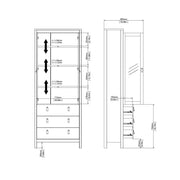 Barcelona China Cabinet 2 Doors with + 3 Drawers in Jackson – White – image 12