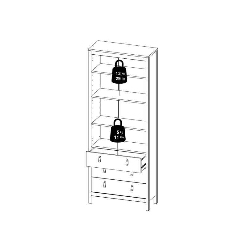 Barcelona China Cabinet 2 Doors with + 3 Drawers in Jackson – White – image 13