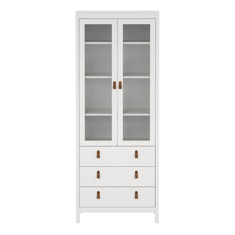 Barcelona China Cabinet 2 Doors with + 3 Drawers in Jackson – White – image 2