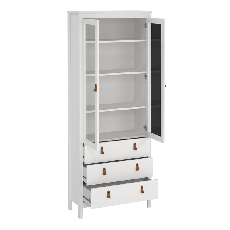 Barcelona China Cabinet 2 Doors with + 3 Drawers in Jackson – White – image 5