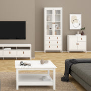 Barcelona China Cabinet 2 Doors with + 3 Drawers in Jackson – White – image 6