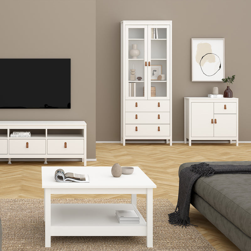 Barcelona China Cabinet 2 Doors with + 3 Drawers in Jackson – White – image 6