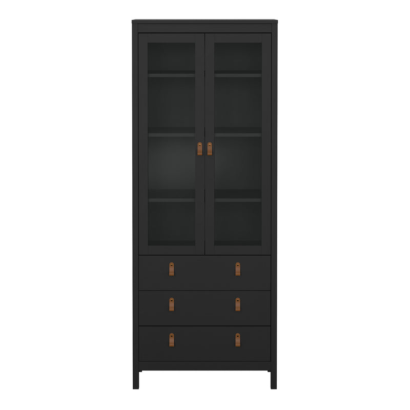 Barcelona China Cabinet 2 Doors with + 3 Drawers in Jackson – Matt Black – image 2