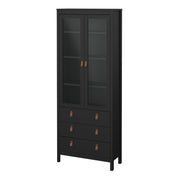 Barcelona China Cabinet 2 Doors with + 3 Drawers in Jackson – Matt Black – image 3