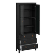 Barcelona China Cabinet 2 Doors with + 3 Drawers in Jackson – Matt Black – image 5