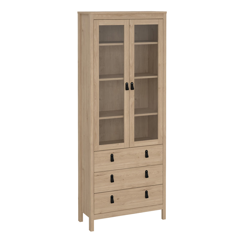 Barcelona China Cabinet 2 Doors with + 3 Drawers in Jackson – Hickory Oak – image 1