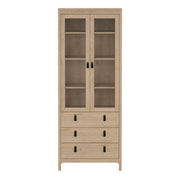 Barcelona China Cabinet 2 Doors with + 3 Drawers in Jackson – Hickory Oak – image 2