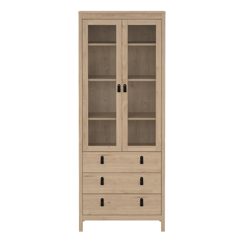 Barcelona China Cabinet 2 Doors with + 3 Drawers in Jackson – Hickory Oak – image 2