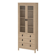 Barcelona China Cabinet 2 Doors with + 3 Drawers in Jackson – Hickory Oak – image 3