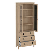 Barcelona China Cabinet 2 Doors with + 3 Drawers in Jackson – Hickory Oak – image 5