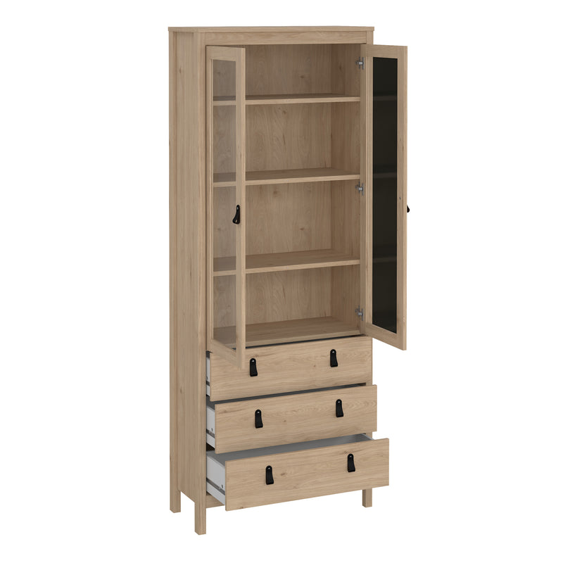 Barcelona China Cabinet 2 Doors with + 3 Drawers in Jackson – Hickory Oak – image 5