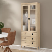 Barcelona China Cabinet 2 Doors with + 3 Drawers in Jackson – Hickory Oak – image 8