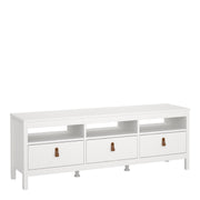 Barcelona TV Unit 3 Drawers – White – image 1