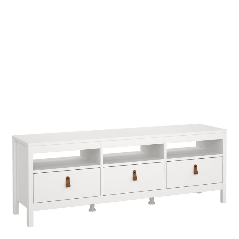 Barcelona TV Unit 3 Drawers – White – image 1