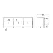 Barcelona TV Unit 3 Drawers – White – image 10