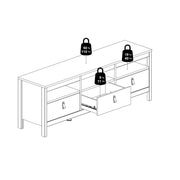 Barcelona TV Unit 3 Drawers – White – image 11