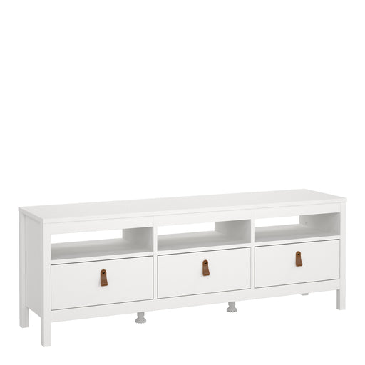 Barcelona TV Unit 3 Drawers – White – image 1