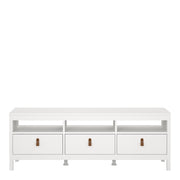 Barcelona TV Unit 3 Drawers – White – image 2