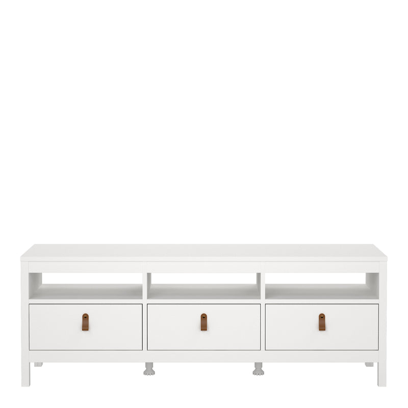 Barcelona TV Unit 3 Drawers – White – image 2