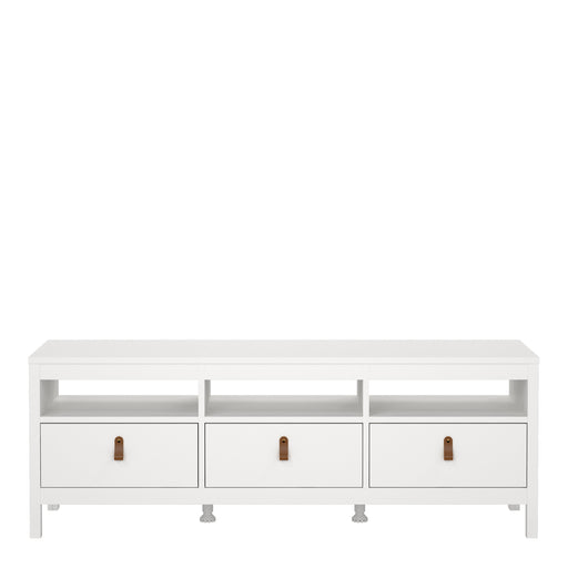 Barcelona TV Unit 3 Drawers – White – image 2