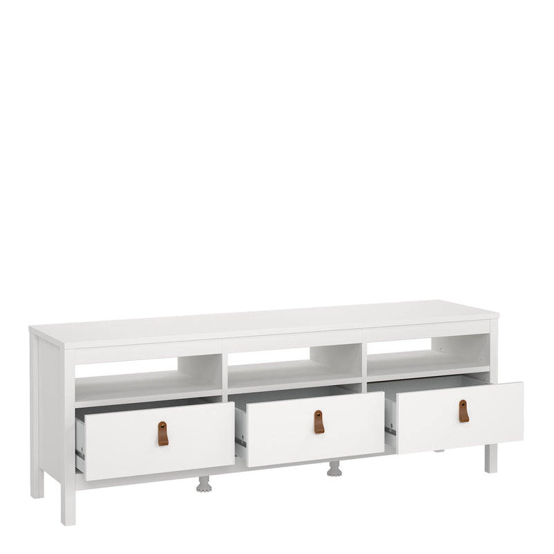 Barcelona TV Unit 3 Drawers – White – image 4