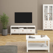 Barcelona TV Unit 3 Drawers – White – image 5