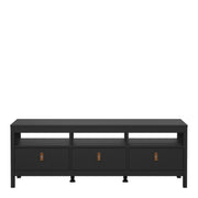 Barcelona TV Unit 3 Drawers – Matt Black – image 2