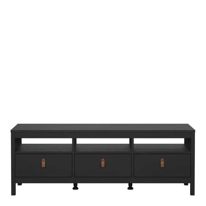 Barcelona TV Unit 3 Drawers – Matt Black – image 2
