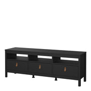 Barcelona TV Unit 3 Drawers – Matt Black – image 3