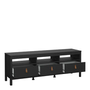 Barcelona TV Unit 3 Drawers – Matt Black – image 5
