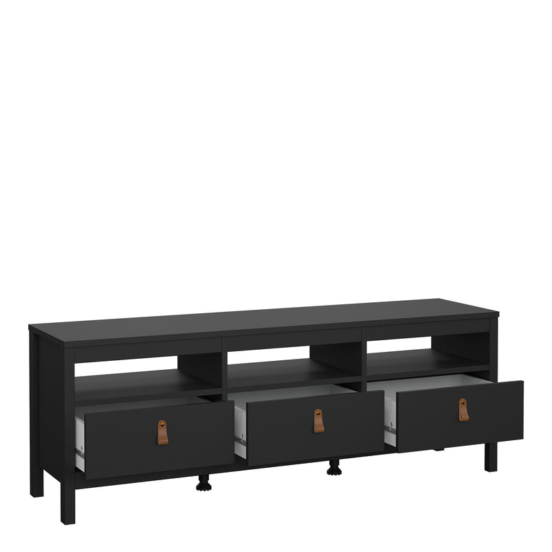 Barcelona TV Unit 3 Drawers – Matt Black – image 5