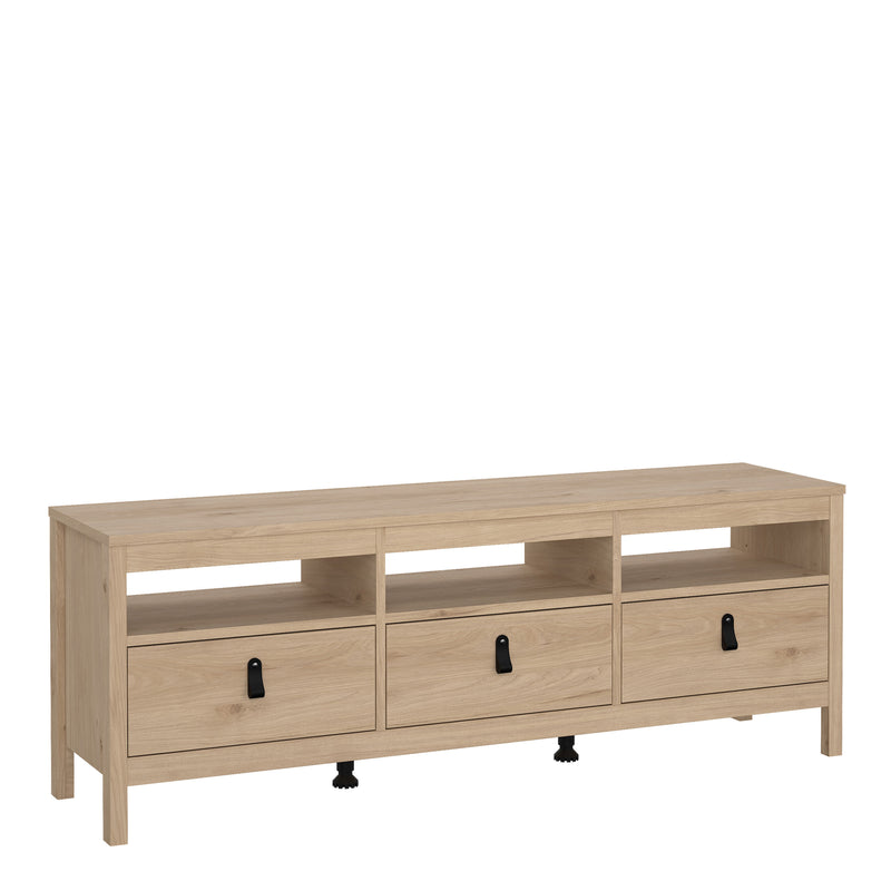 Barcelona TV Unit 3 Drawers – Hickory Oak – image 1