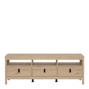 Barcelona TV Unit 3 Drawers – Hickory Oak – image 2