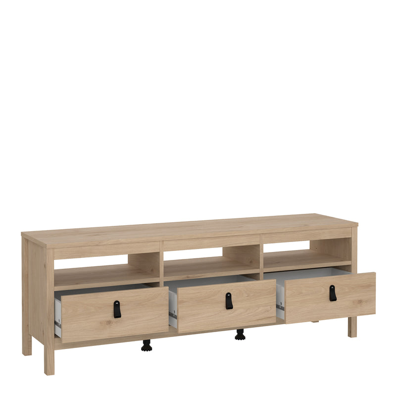 Barcelona TV Unit 3 Drawers – Hickory Oak – image 5
