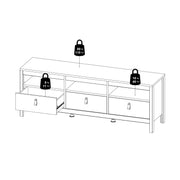 Barcelona TV Unit 3 Drawers – Cashmere – image 13
