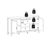 Barcelona Sideboard 2 Doors + 3 Drawers – White – image 11