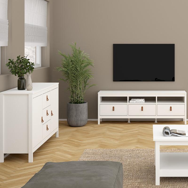 Barcelona Sideboard 2 Doors + 3 Drawers – White – image 5