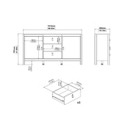 Barcelona Sideboard 2 Doors + 3 Drawers – White – image 9