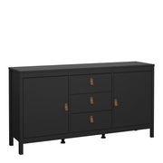 Barcelona Sideboard 2 Doors + 3 Drawers – Matt Black – image 1