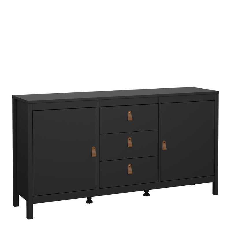 Barcelona Sideboard 2 Doors + 3 Drawers – Matt Black – image 1