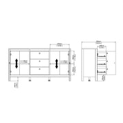 Barcelona Sideboard 2 Doors + 3 Drawers – Matt Black – image 10