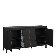 Barcelona Sideboard 2 Doors + 3 Drawers – Matt Black – image 5