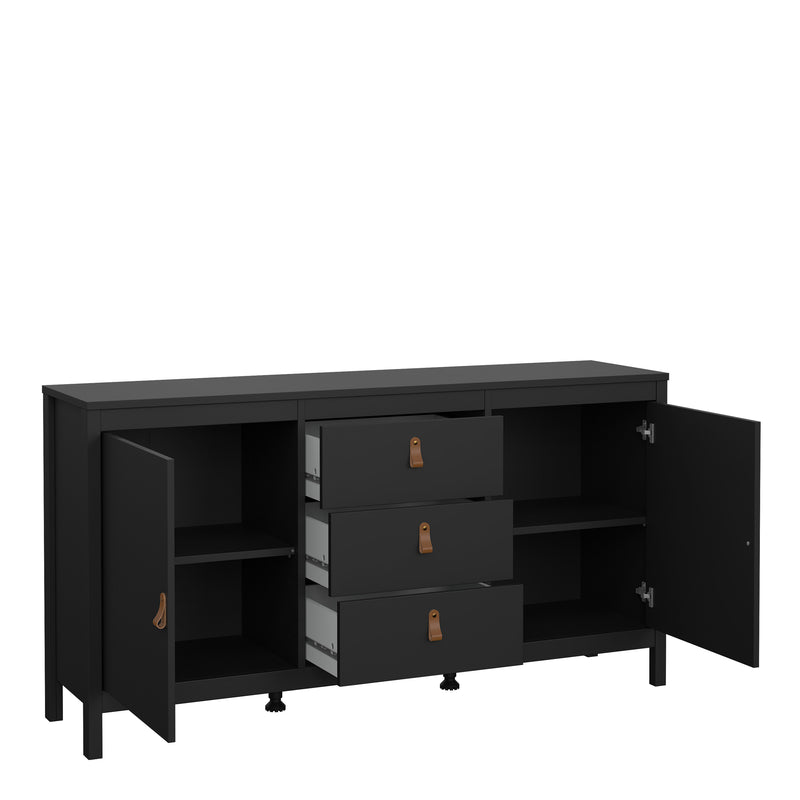 Barcelona Sideboard 2 Doors + 3 Drawers – Matt Black – image 5