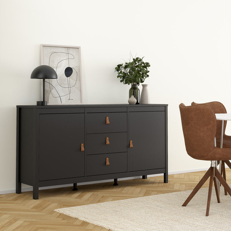 Barcelona Sideboard 2 Doors + 3 Drawers – Matt Black – image 7