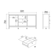 Barcelona Sideboard 2 Doors + 3 Drawers – Matt Black – image 9