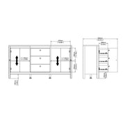 Barcelona Sideboard 2 Doors + 3 Drawers – Hickory Oak – image 11