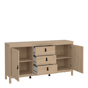 Barcelona Sideboard 2 Doors + 3 Drawers – Hickory Oak – image 5