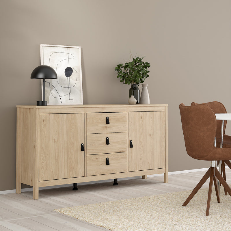 Barcelona Sideboard 2 Doors + 3 Drawers – Hickory Oak – image 7