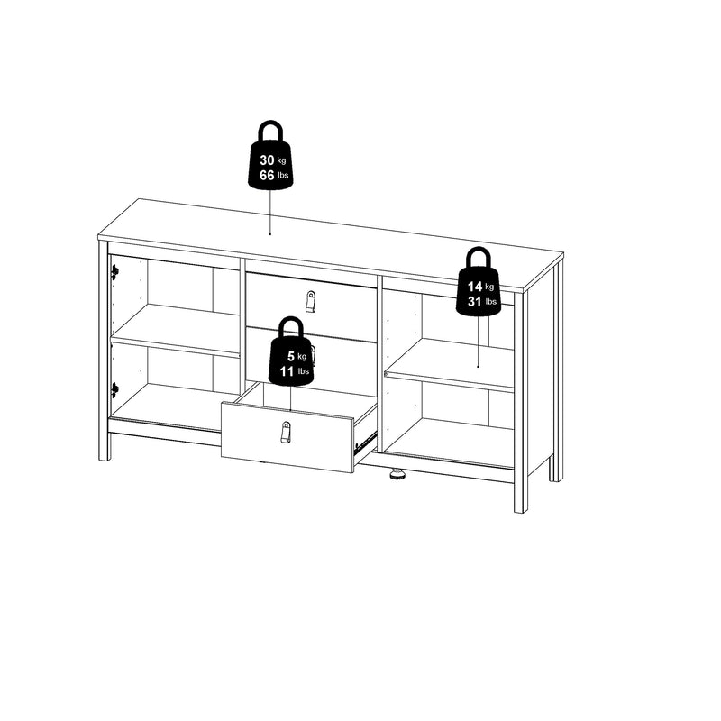 Barcelona Sideboard 2 Doors + 3 Drawers – Cashmere – image 13
